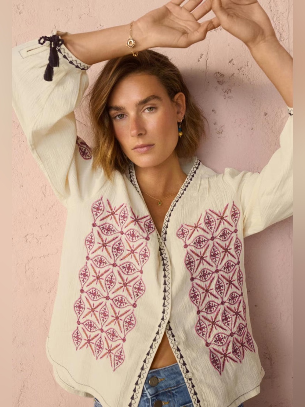 Wrap London | Embroidered Blouse, US8